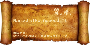 Marschalko Adeodát névjegykártya